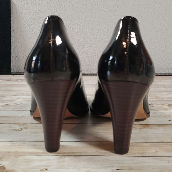 Cole Haan Nike Air Technology Cuban Heel Pump Size 8½AA‎ Black Patent Leather - Picture 4 of 11